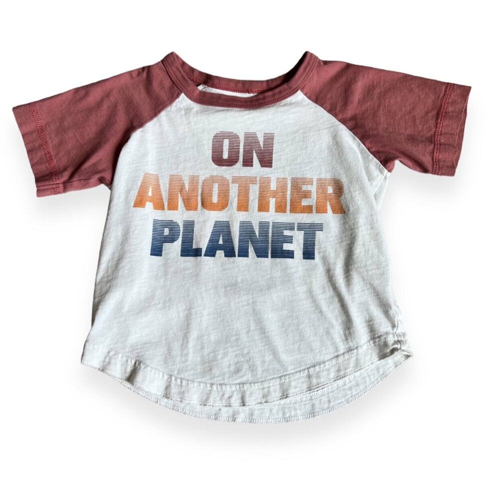 Peek On Another Planet Raglan Space Tee Kids 4/5